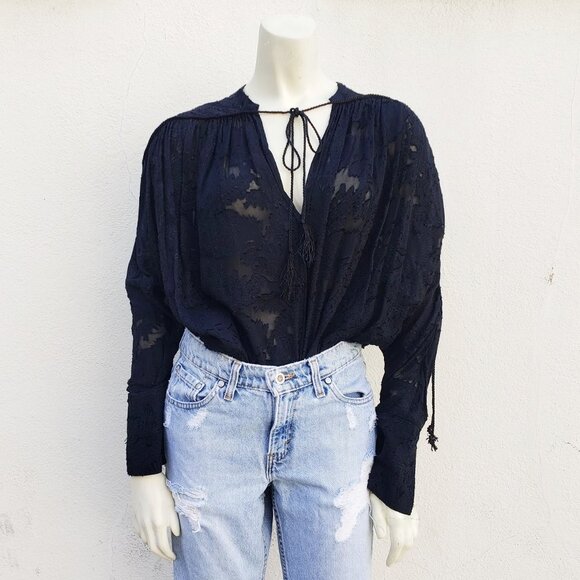 5/$100 SALE - H&M Studio AW2016 Black Lace Tunic Top - Picture 1 of 9